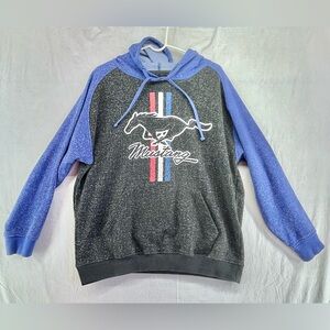 Ford Mustang USA Distressed Logo Mens Hooded Sweatshirt Official Licensed XL